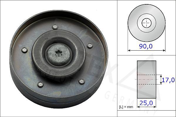 Autex 654836 - Poulie renvoi / transmission, courroie trapézoïdale à nervures cwaw.fr