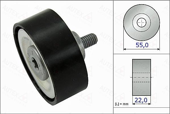 Autex 655091 - Poulie renvoi / transmission, courroie trapézoïdale à nervures cwaw.fr