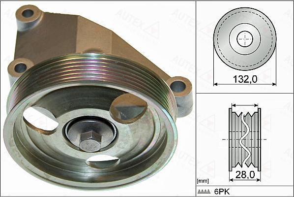 Autex 655060 - Poulie renvoi / transmission, courroie trapézoïdale à nervures cwaw.fr