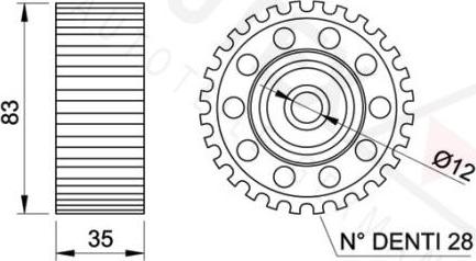 Autex 651830 - Poulie renvoi / transmission, courroie de distribution cwaw.fr