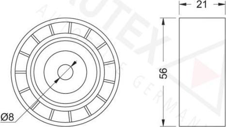 Autex 651242 - Poulie renvoi / transmission, courroie trapézoïdale à nervures cwaw.fr