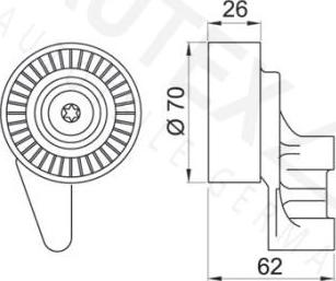 Autex 651722 - Poulie renvoi / transmission, courroie trapézoïdale à nervures cwaw.fr