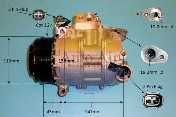 Auto Air Gloucester 14-9796P - Compresseur, climatisation cwaw.fr