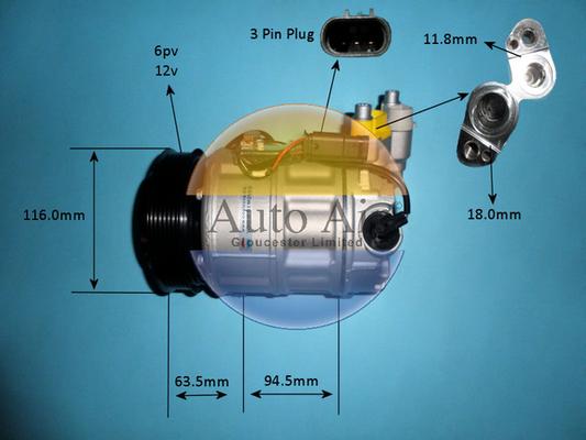 Auto Air Gloucester 14-9725P - Compresseur, climatisation cwaw.fr