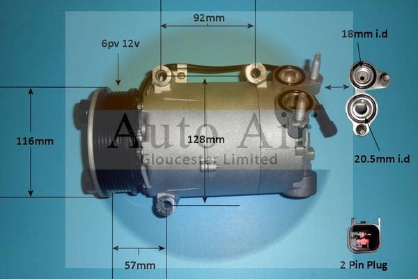 Auto Air Gloucester 14-1046p - Compresseur, climatisation cwaw.fr