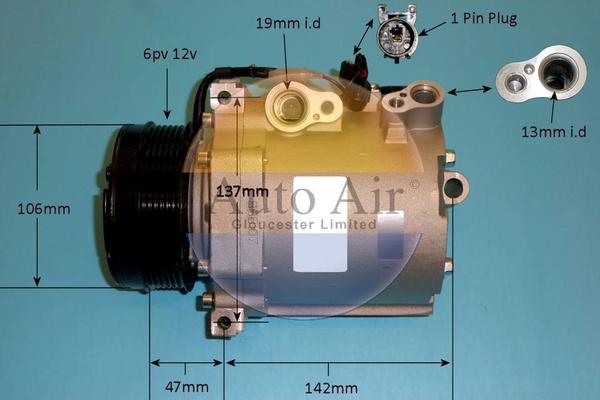 Auto Air Gloucester 14-1766P - Compresseur, climatisation cwaw.fr