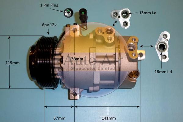 Auto Air Gloucester 14-2061p - Compresseur, climatisation cwaw.fr