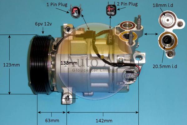 Auto Air Gloucester 14-2088P - Compresseur, climatisation cwaw.fr