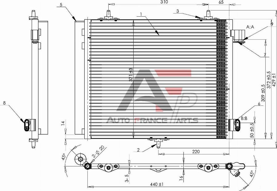 AUTO FRANCE PARTS 44-0008C - Condensateur, climatisation cwaw.fr