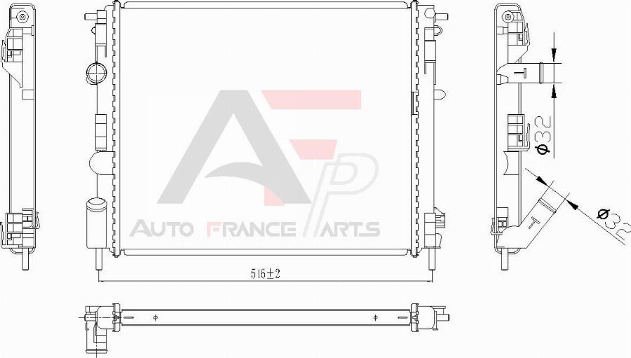 AUTO FRANCE PARTS 43-0050C - Radiateur, refroidissement du moteur cwaw.fr