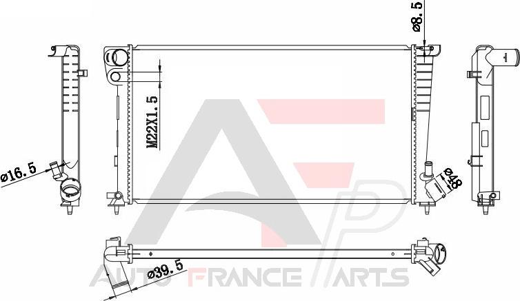 AUTO FRANCE PARTS 43-0043C - Radiateur, refroidissement du moteur cwaw.fr