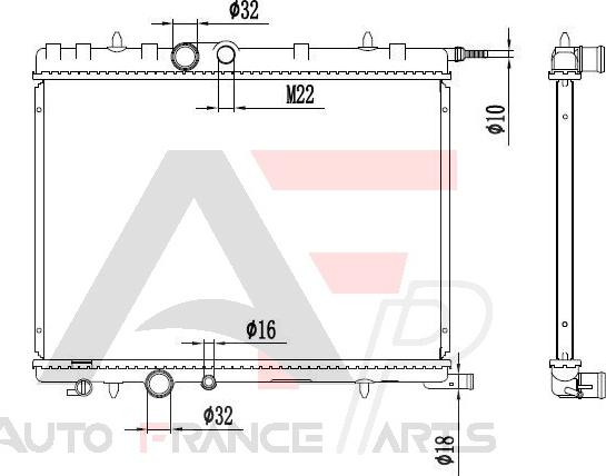 AUTO FRANCE PARTS 43-0003C - Radiateur, refroidissement du moteur cwaw.fr