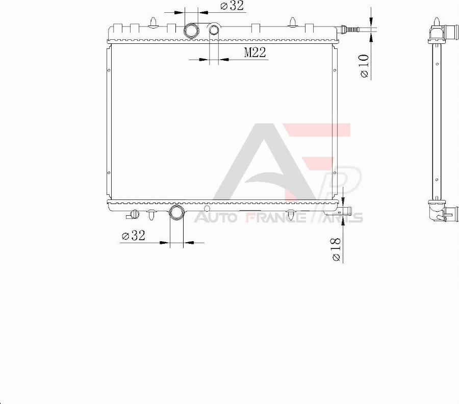 AUTO FRANCE PARTS 43-0002C - Radiateur, refroidissement du moteur cwaw.fr