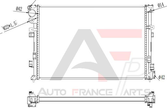 AUTO FRANCE PARTS 43-0026C - Radiateur, refroidissement du moteur cwaw.fr