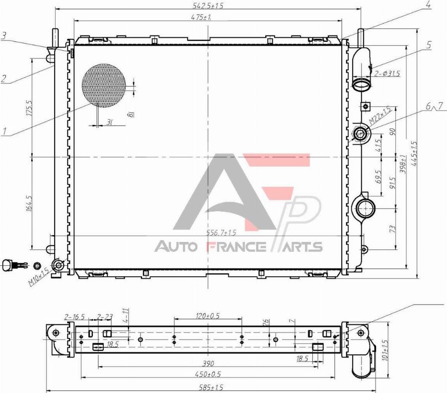 AUTO FRANCE PARTS 43-0027C - Radiateur, refroidissement du moteur cwaw.fr