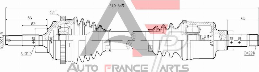 AUTO FRANCE PARTS 16-0043C - Arbre de transmission cwaw.fr