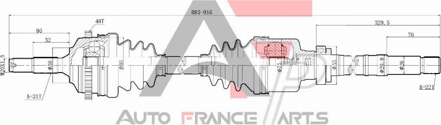 AUTO FRANCE PARTS 16-0042C - Arbre de transmission cwaw.fr