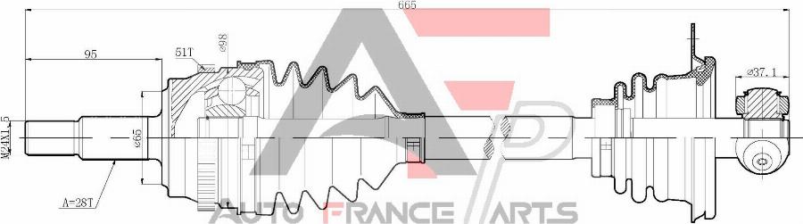 AUTO FRANCE PARTS 16-0053C - Arbre de transmission cwaw.fr