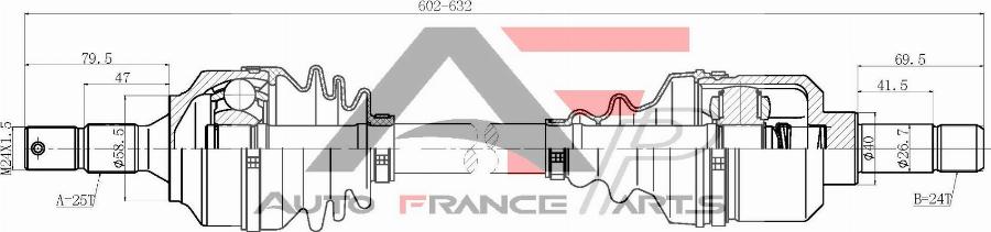 AUTO FRANCE PARTS 16-0005C - Arbre de transmission cwaw.fr