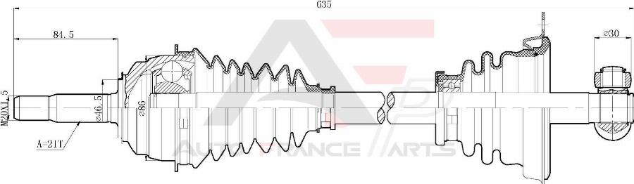 AUTO FRANCE PARTS 16-0014C - Arbre de transmission cwaw.fr