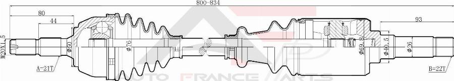 AUTO FRANCE PARTS 16-0011C - Arbre de transmission cwaw.fr