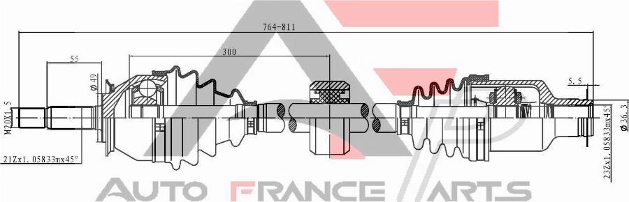 AUTO FRANCE PARTS 16-0018C - Arbre de transmission cwaw.fr