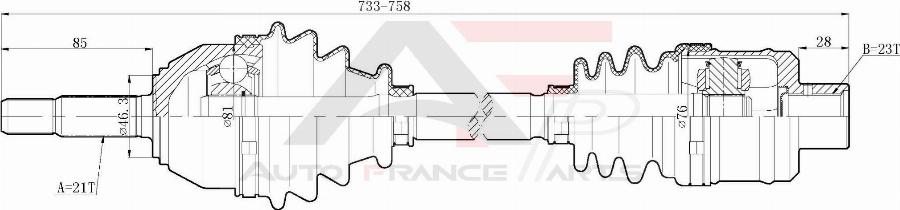 AUTO FRANCE PARTS 16-0013C - Arbre de transmission cwaw.fr