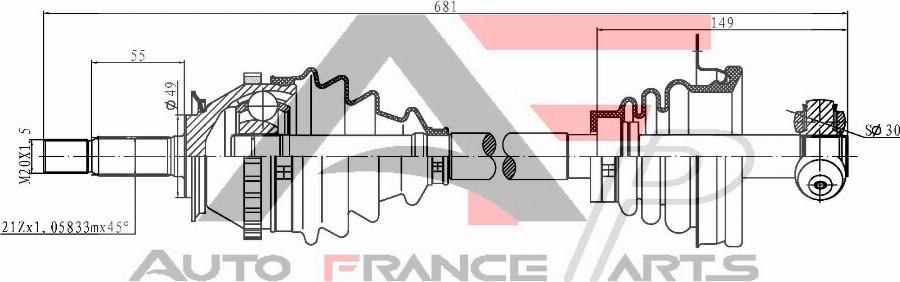 AUTO FRANCE PARTS 16-0017C - Arbre de transmission cwaw.fr