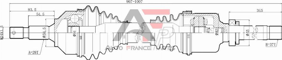 AUTO FRANCE PARTS 16-0033C - Arbre de transmission cwaw.fr