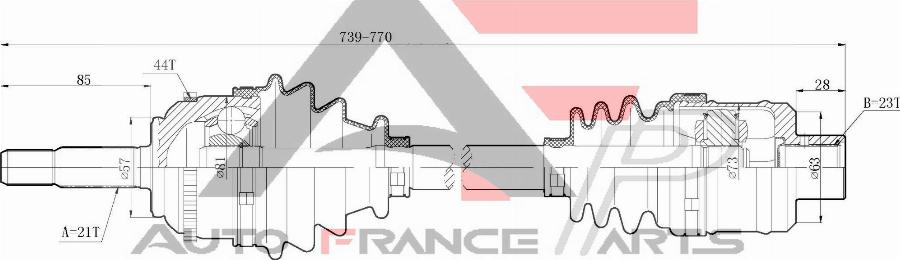 AUTO FRANCE PARTS 16-0020C - Arbre de transmission cwaw.fr