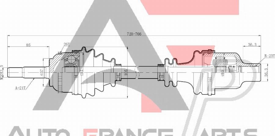 AUTO FRANCE PARTS 16-0023C - Arbre de transmission cwaw.fr