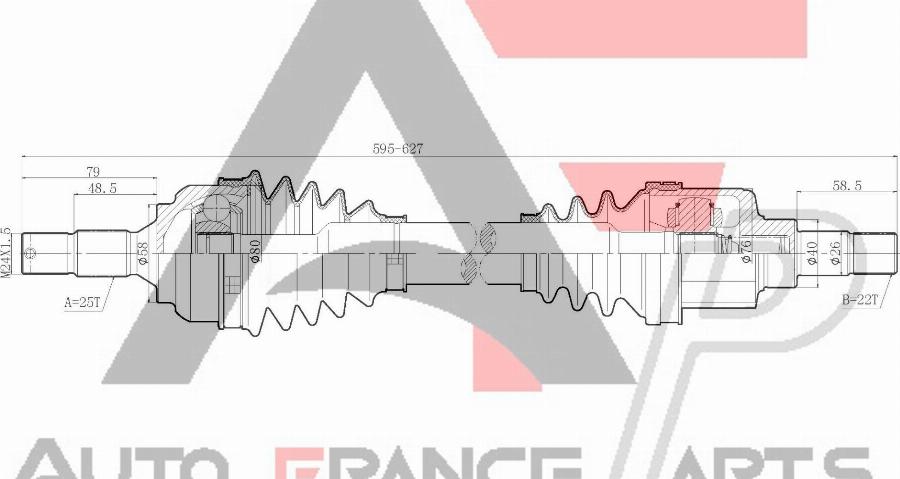 AUTO FRANCE PARTS 16-0022C - Arbre de transmission cwaw.fr