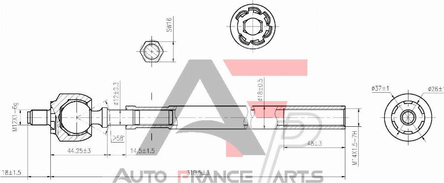 AUTO FRANCE PARTS 11-6080C - Rotule de direction intérieure, barre de connexion cwaw.fr