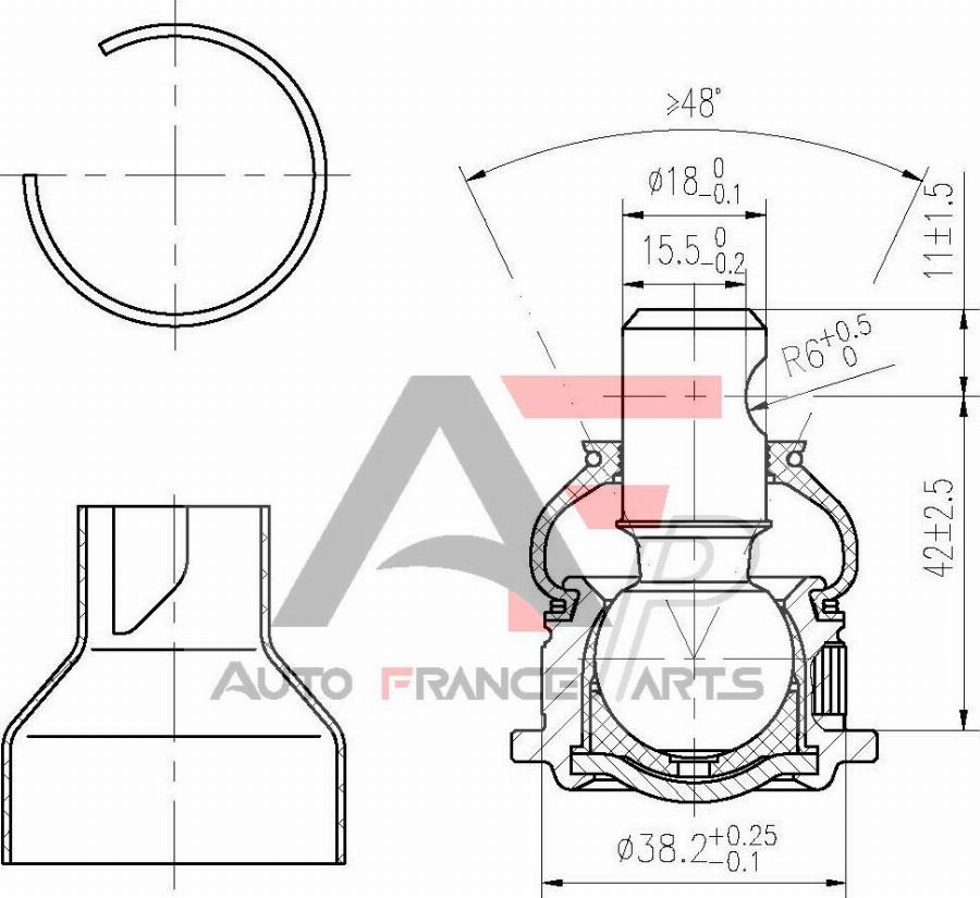 AUTO FRANCE PARTS 11-0045C - Rotule de suspension cwaw.fr