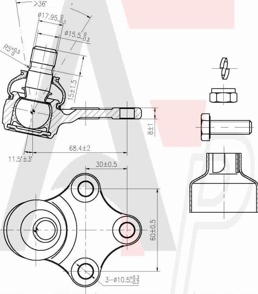 AUTO FRANCE PARTS 11-0041C - Rotule de suspension cwaw.fr