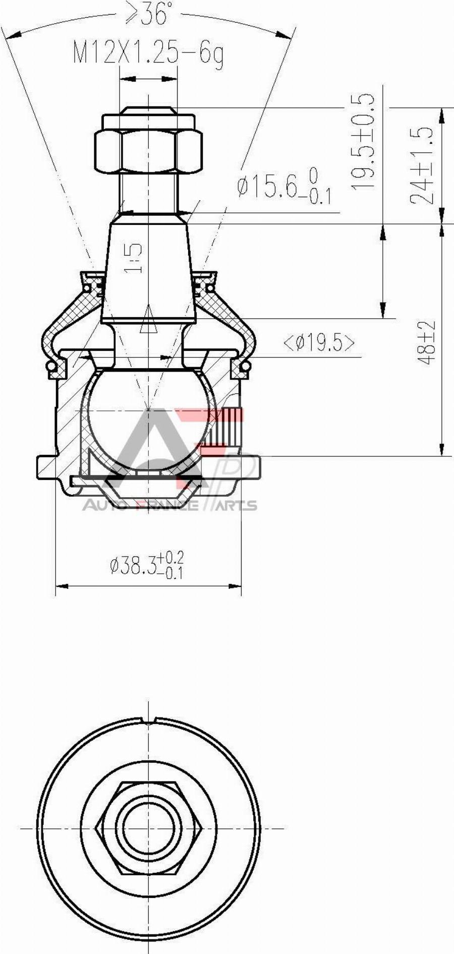 AUTO FRANCE PARTS 11-0056C - Rotule de suspension cwaw.fr