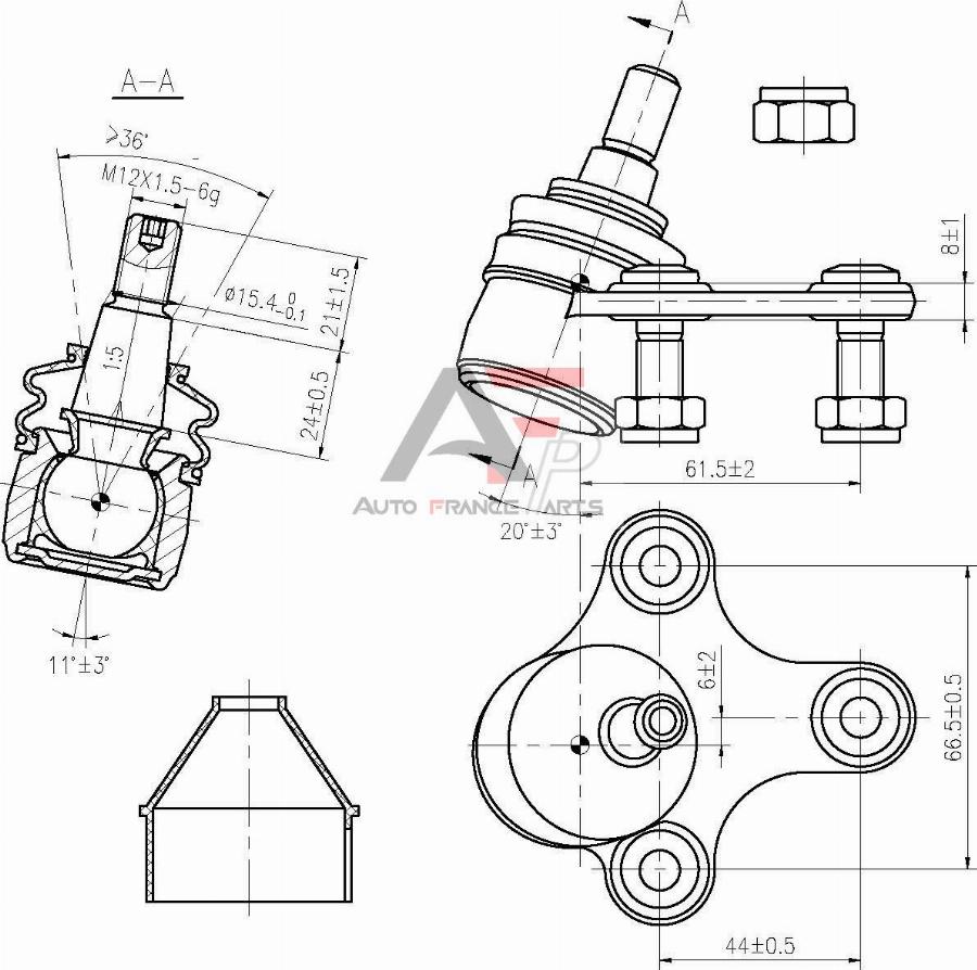 AUTO FRANCE PARTS 11-0051C - Rotule de suspension cwaw.fr