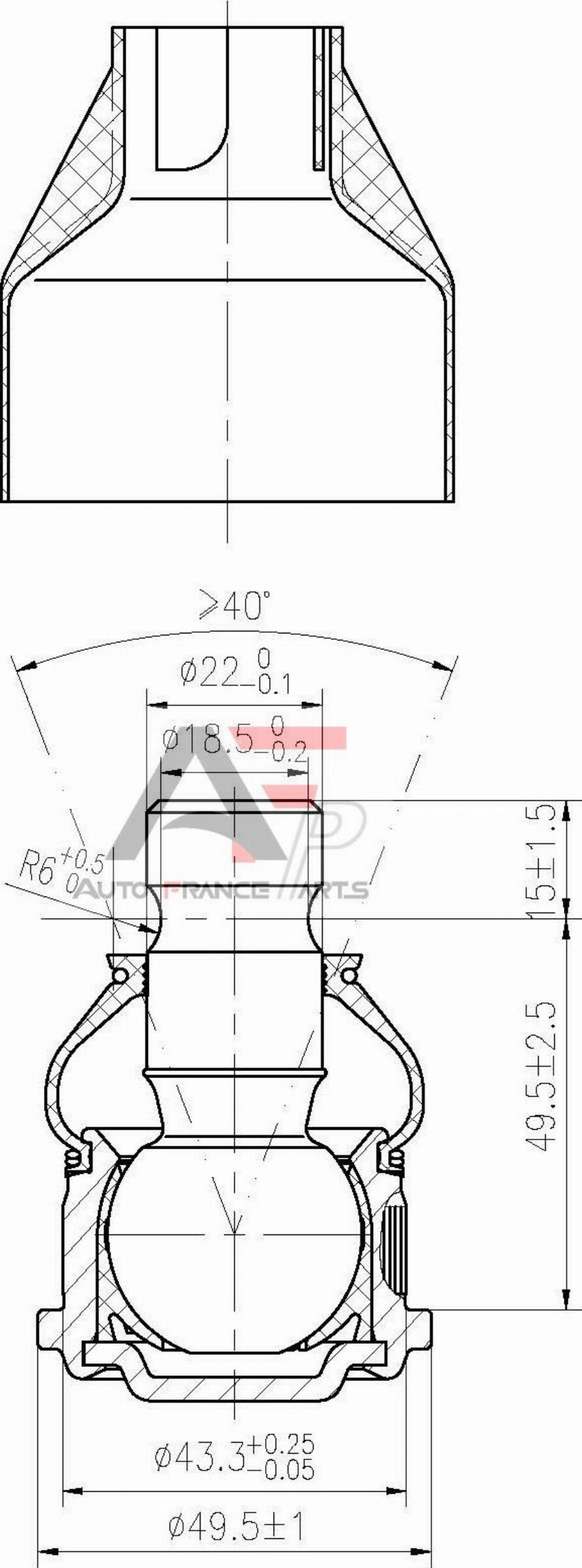 AUTO FRANCE PARTS 11-0053C - Rotule de suspension cwaw.fr