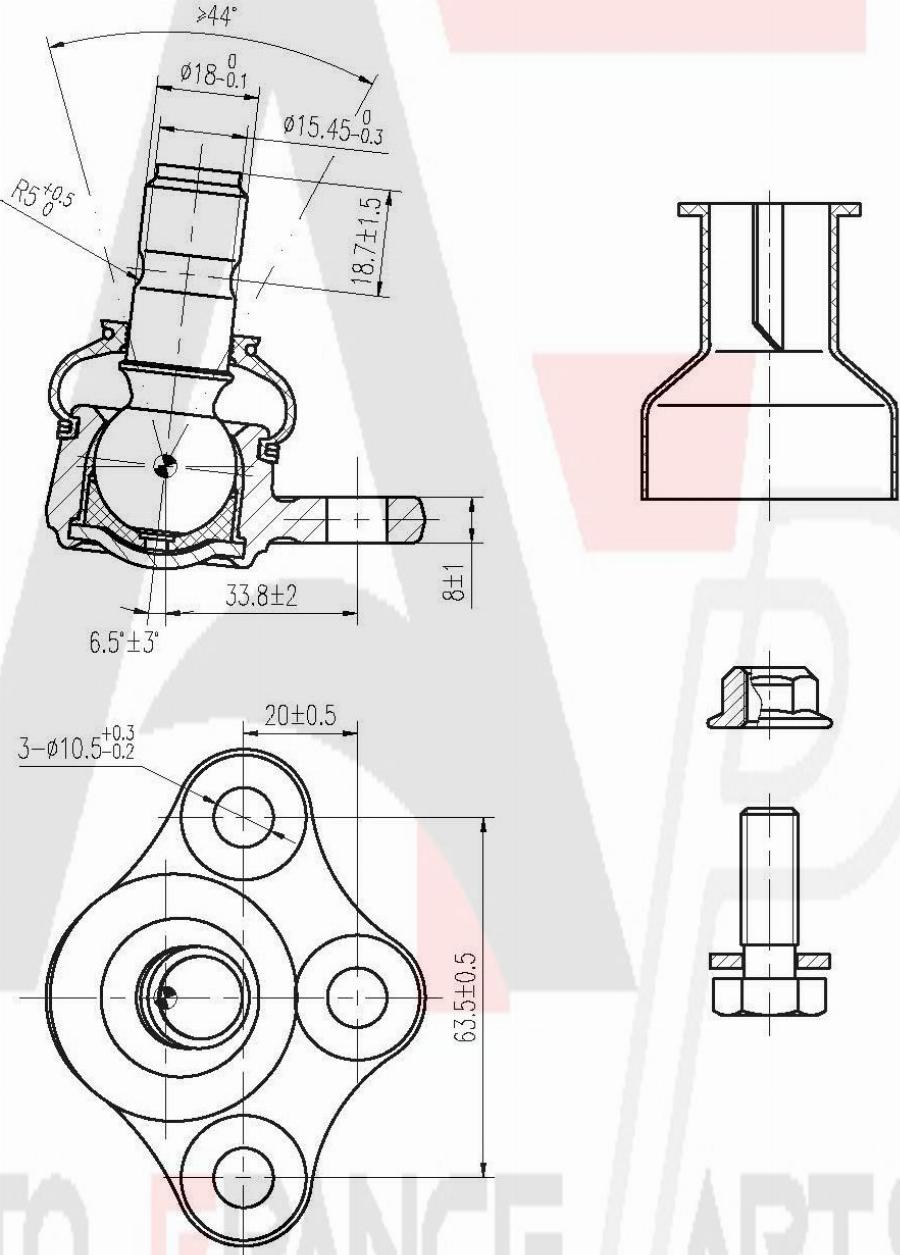 AUTO FRANCE PARTS 11-0004C - Rotule de suspension cwaw.fr