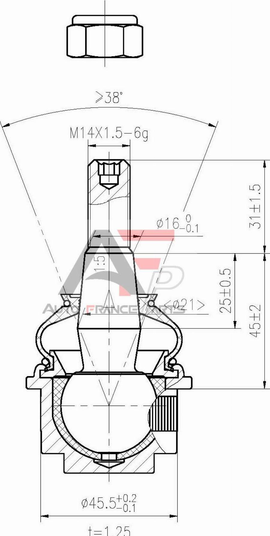 AUTO FRANCE PARTS 11-0014C - Rotule de suspension cwaw.fr