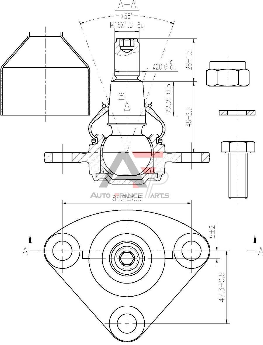 AUTO FRANCE PARTS 11-0015C - Rotule de suspension cwaw.fr