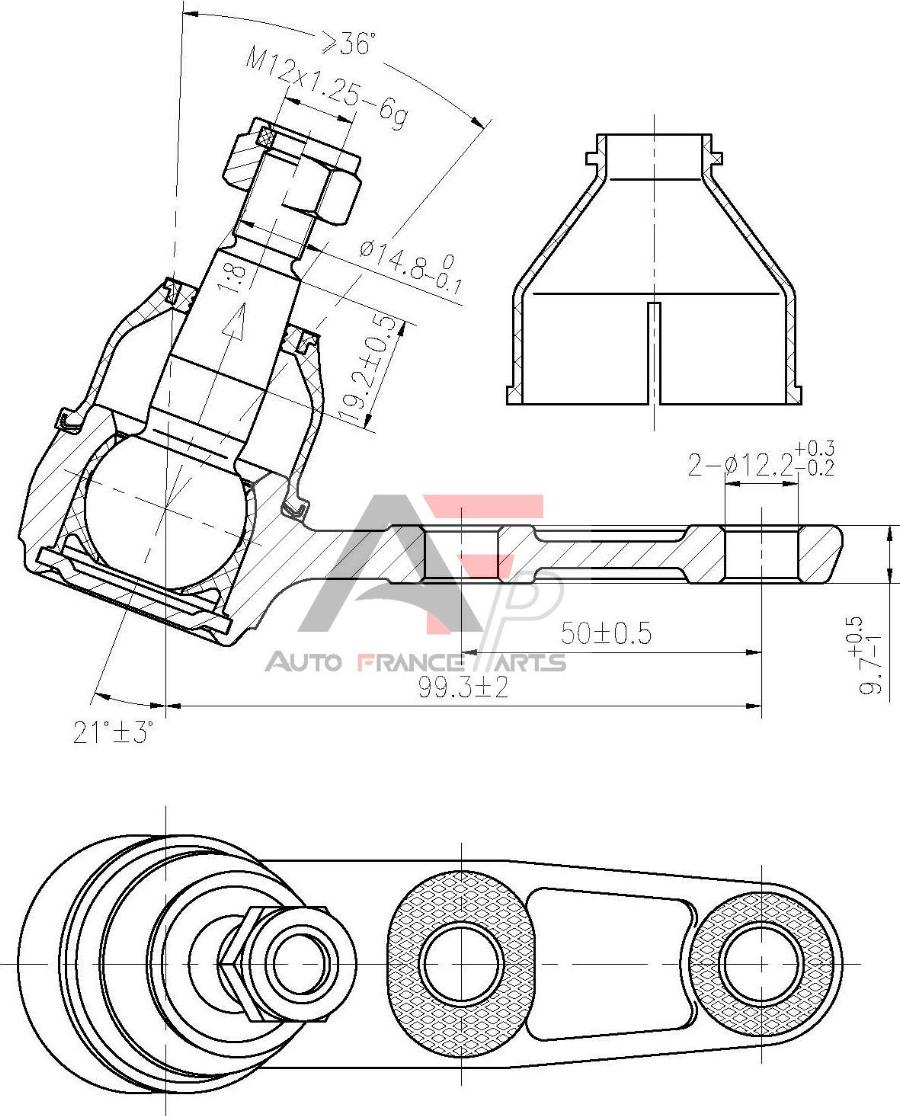 AUTO FRANCE PARTS 11-0010C - Rotule de suspension cwaw.fr