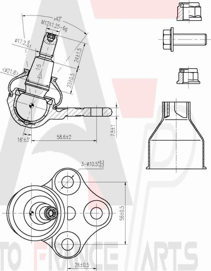 AUTO FRANCE PARTS 11-0017C - Rotule de suspension cwaw.fr