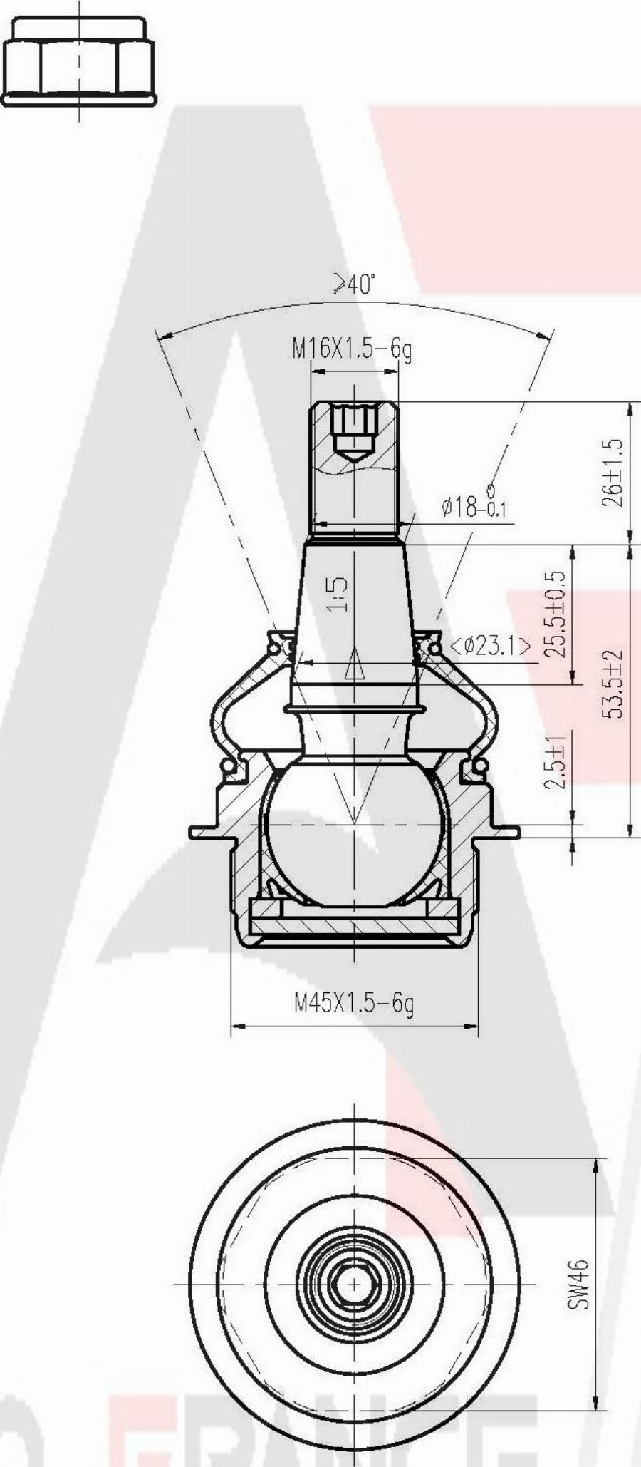 AUTO FRANCE PARTS 11-0026C - Rotule de suspension cwaw.fr