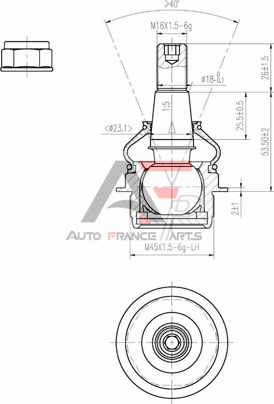 AUTO FRANCE PARTS 11-0020C - Rotule de suspension cwaw.fr