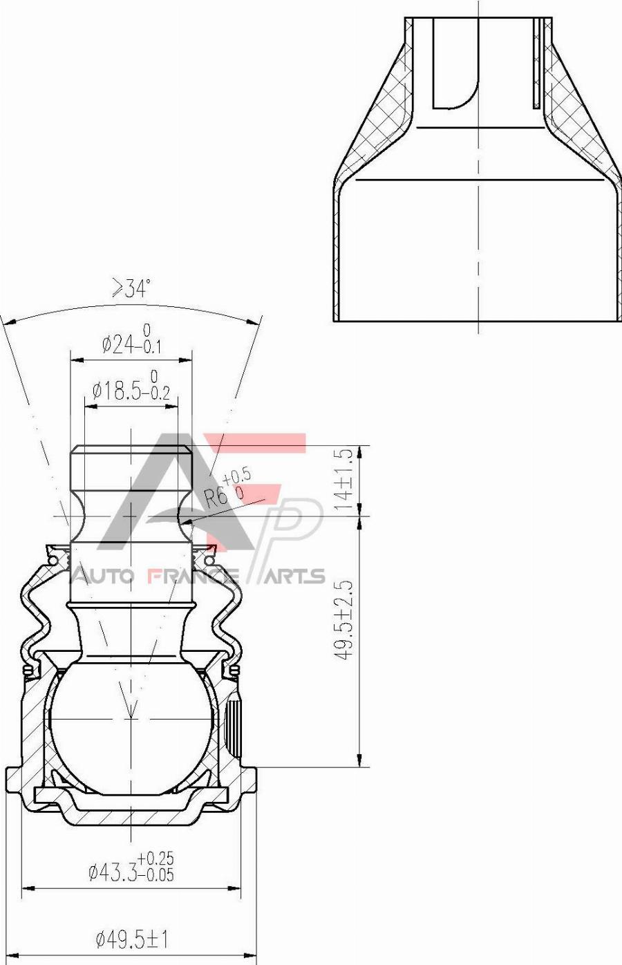 AUTO FRANCE PARTS 11-0021C - Rotule de suspension cwaw.fr