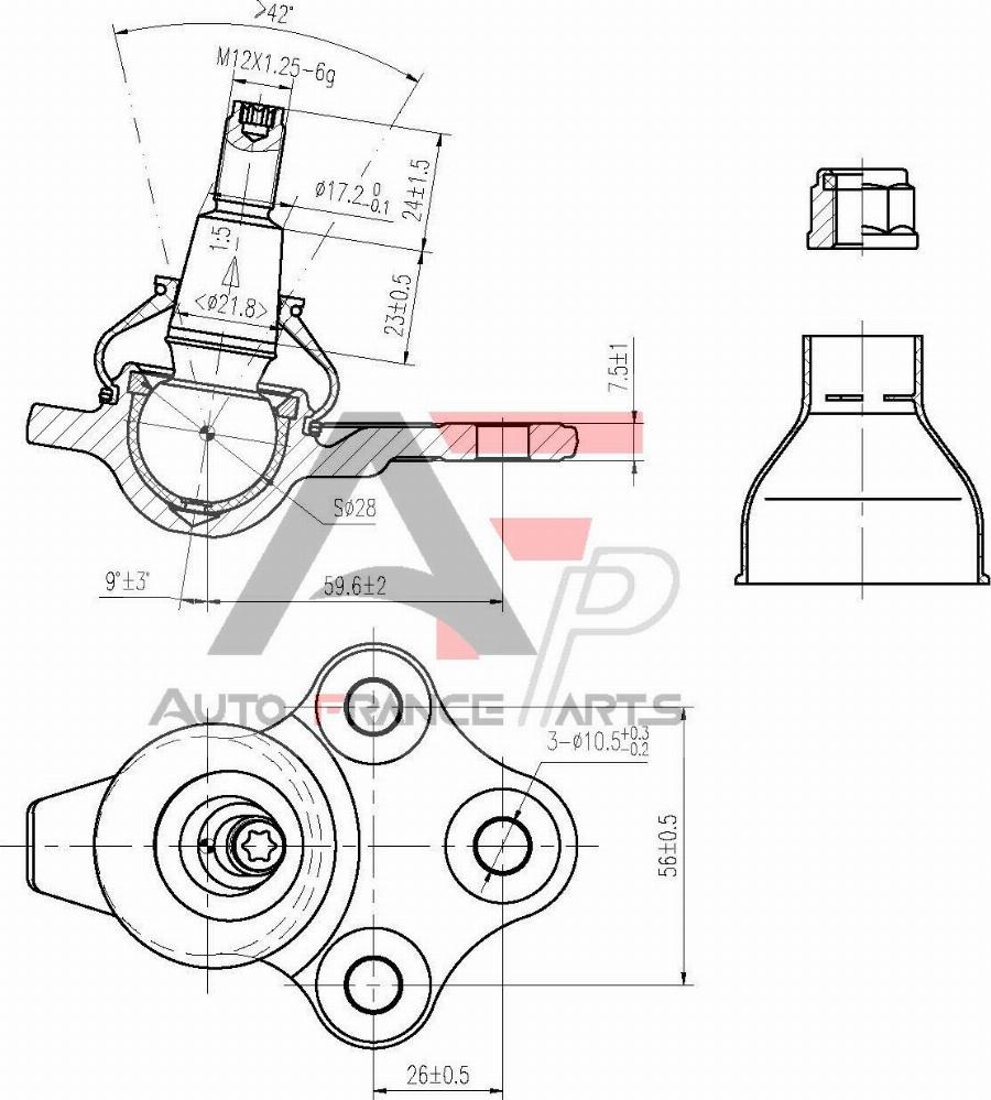 AUTO FRANCE PARTS 11-0022C - Rotule de suspension cwaw.fr