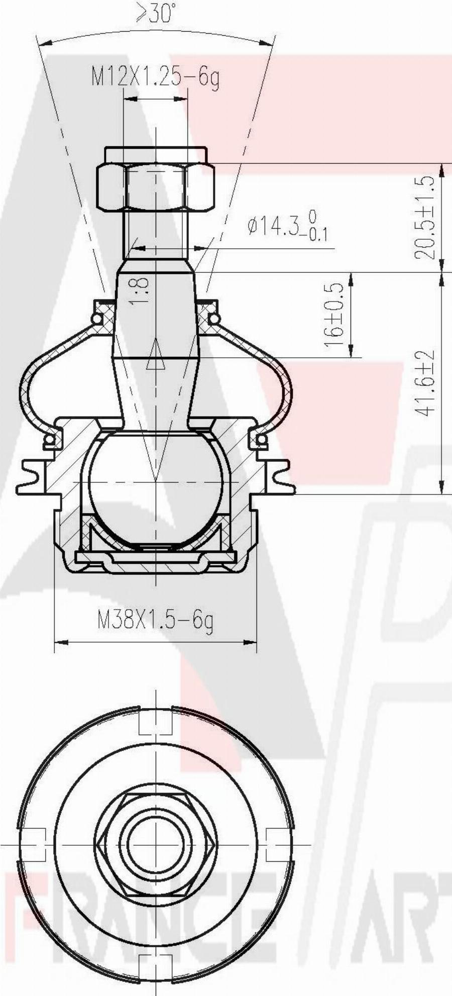 AUTO FRANCE PARTS 11-0027C - Rotule de suspension cwaw.fr