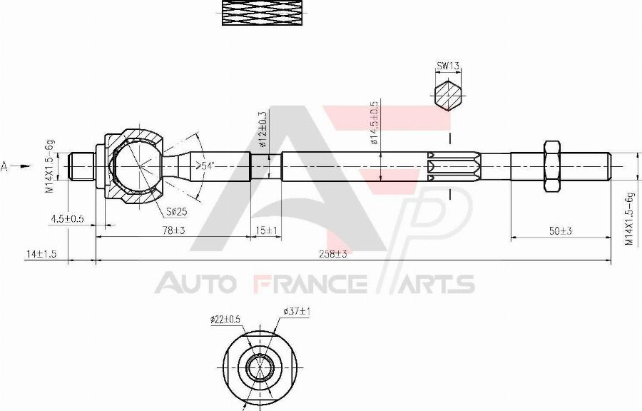 AUTO FRANCE PARTS 11-3054C - Rotule de direction intérieure, barre de connexion cwaw.fr