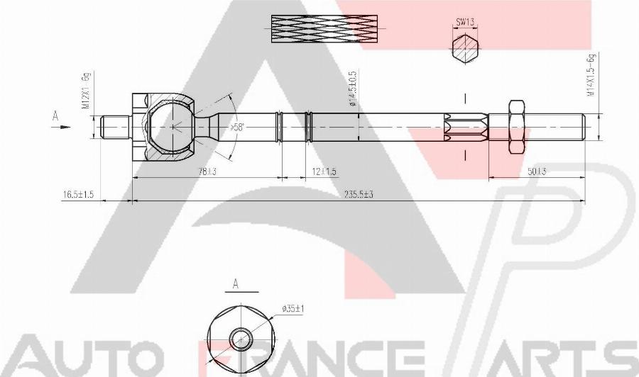 AUTO FRANCE PARTS 11-3016C - Rotule de direction intérieure, barre de connexion cwaw.fr